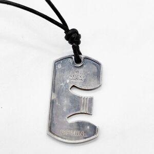 Gucci Silver Gemini Pendant Necklace With COA